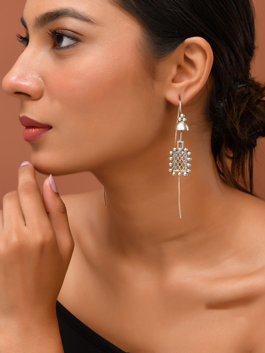 Oxidised Silver Dangler Earrings For Women | Ethnic Boho Earrings