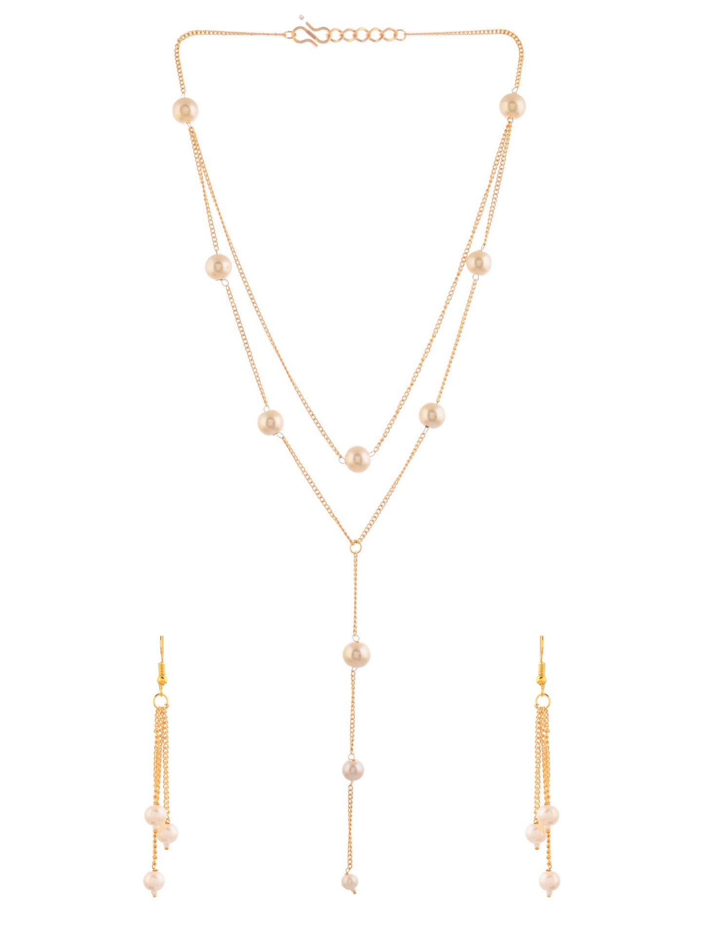 Gold Plated & Pearl Jewellery Set For Women