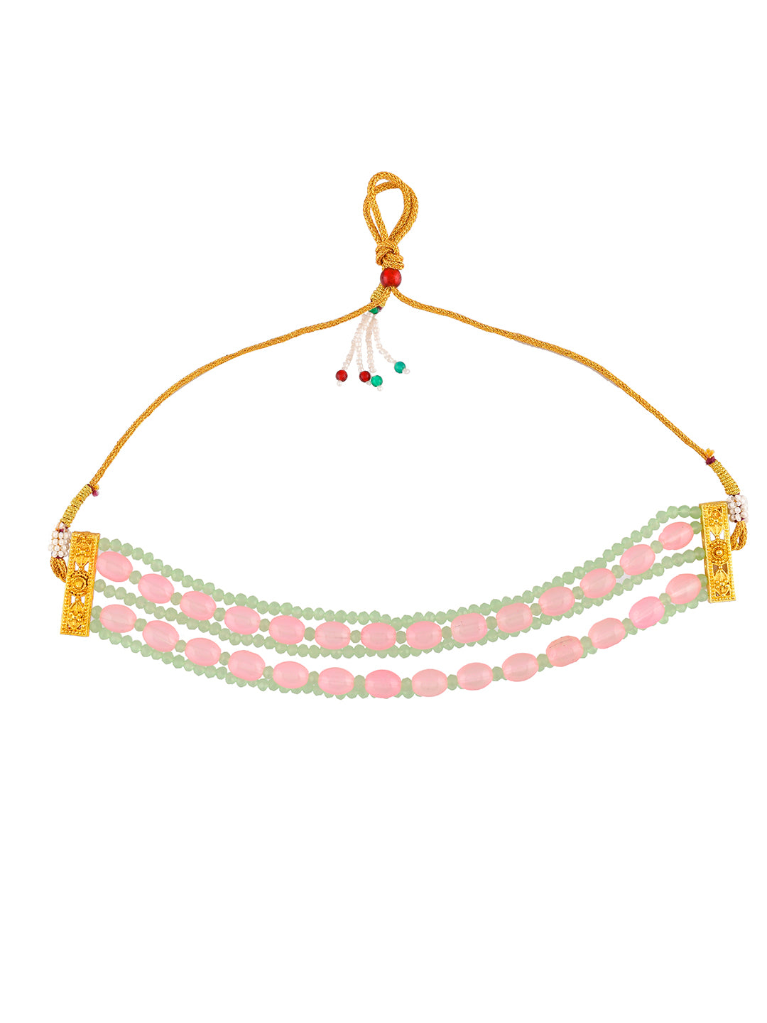 Gold-Plated Real Stones Choker Necklace
