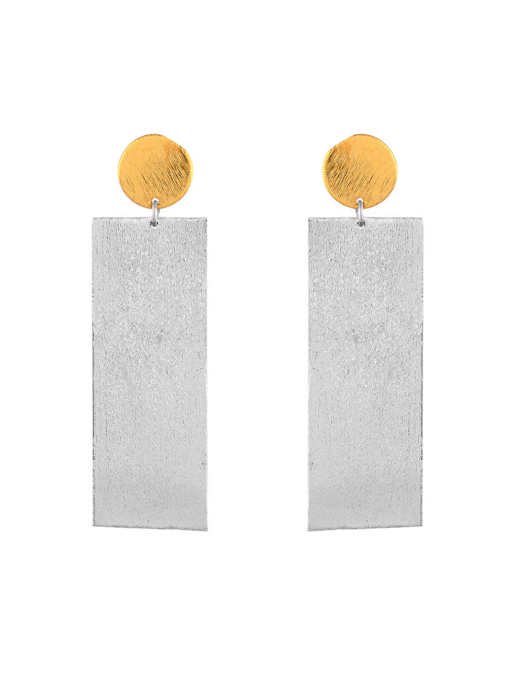 Silver & Gold-Plated Brass Long Drop Earrings for Women