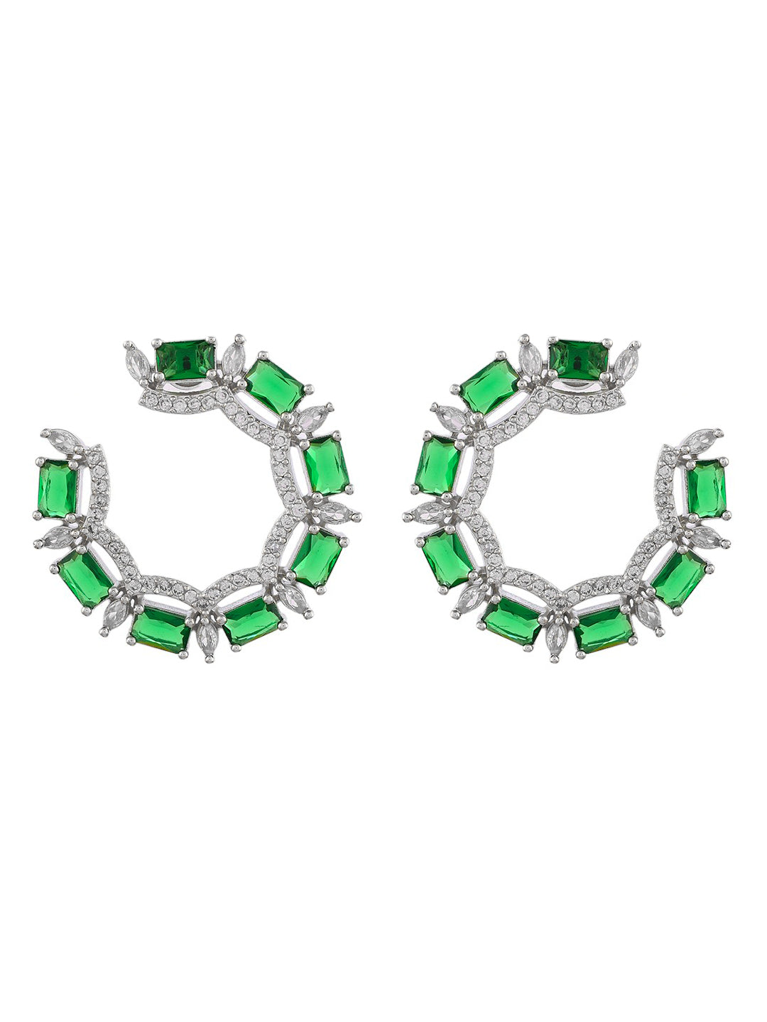 Green American Dimond Cicular Earrings