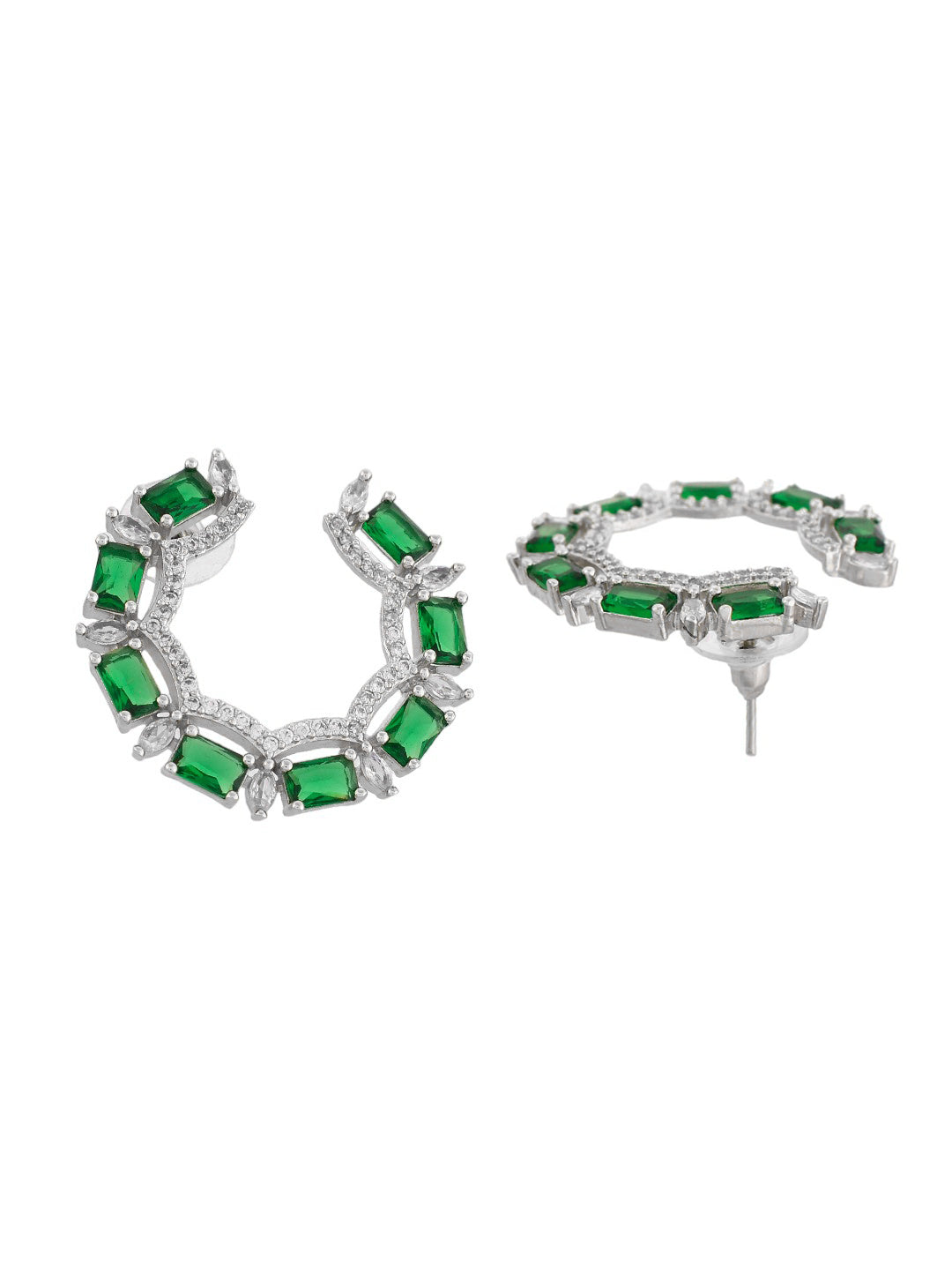 Green American Dimond Cicular Earrings