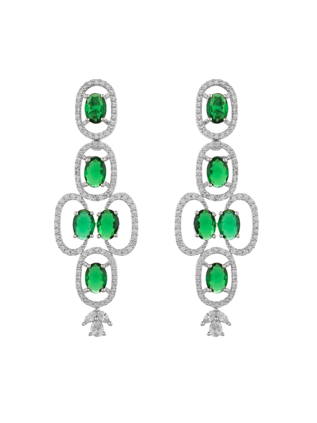 Trending Green American Dimond Long Earrings