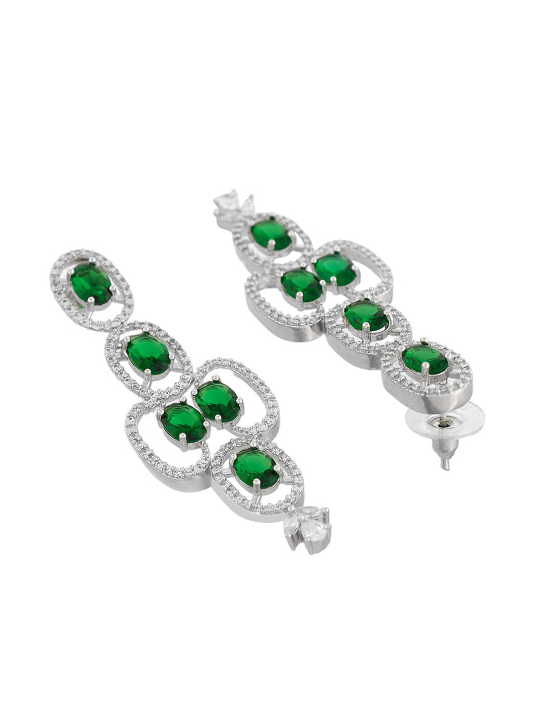 Trending Green American Dimond Long Earrings