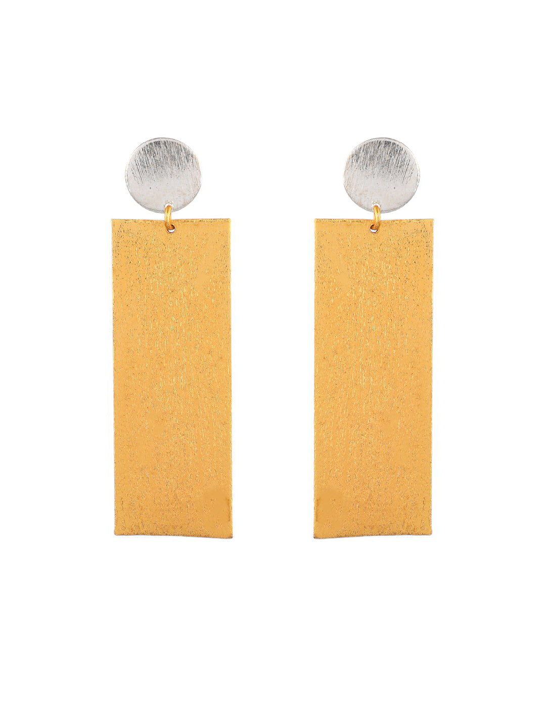 Gold & Silver-Plated Brass Long Drop Earrings for Women