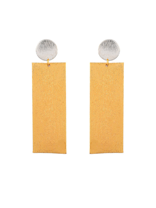 Gold & Silver-Plated Brass Long Drop Earrings for Women