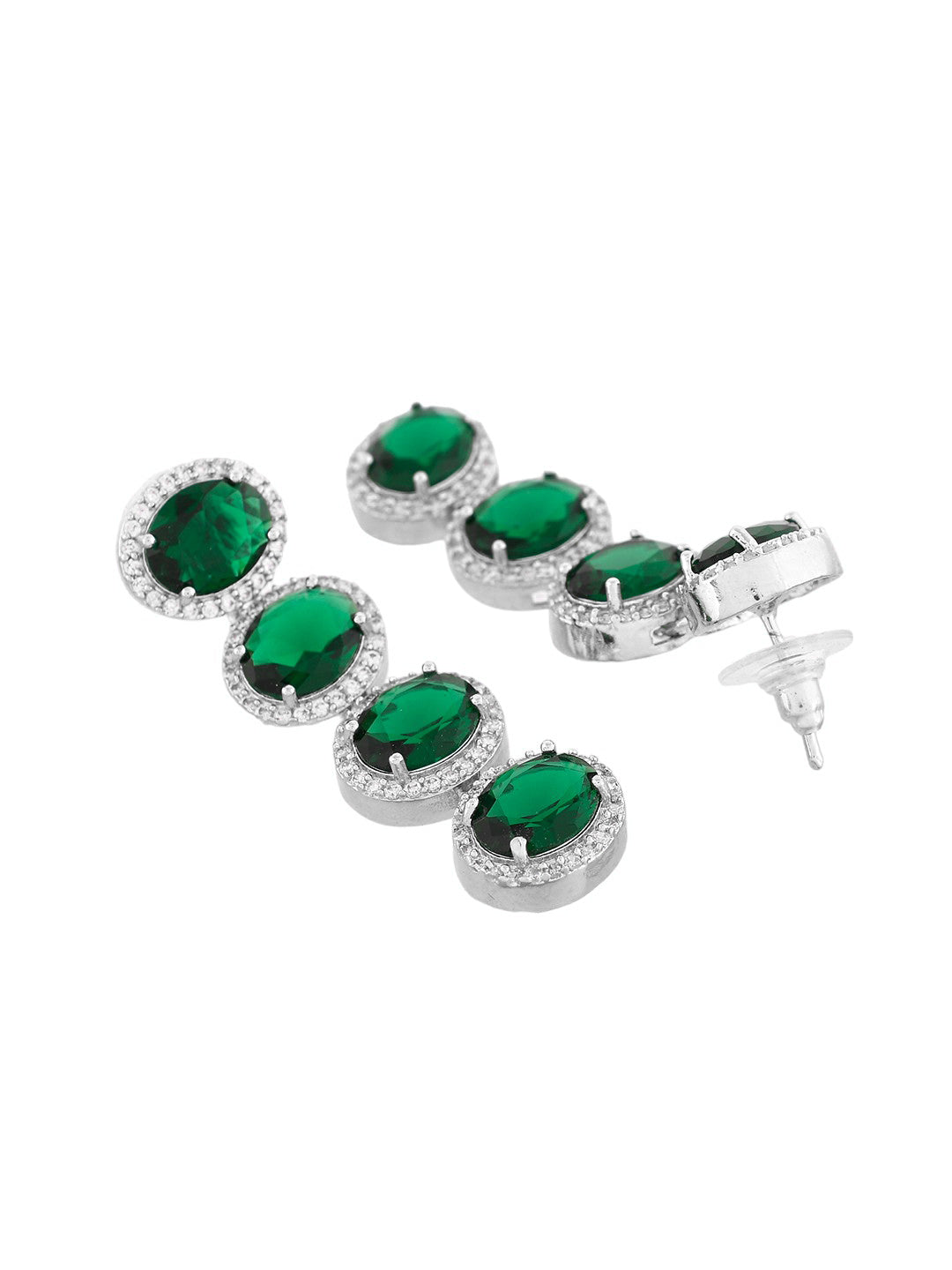 Stylish Green American Dimond Drop Earrings