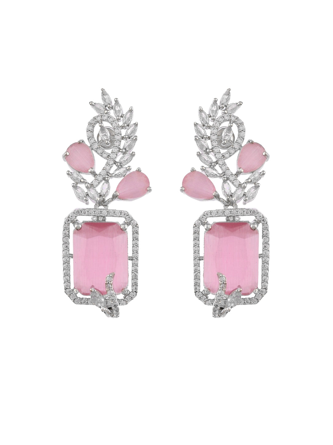 Pink  American Dimond Drop Earrings(SBE32UA_702)