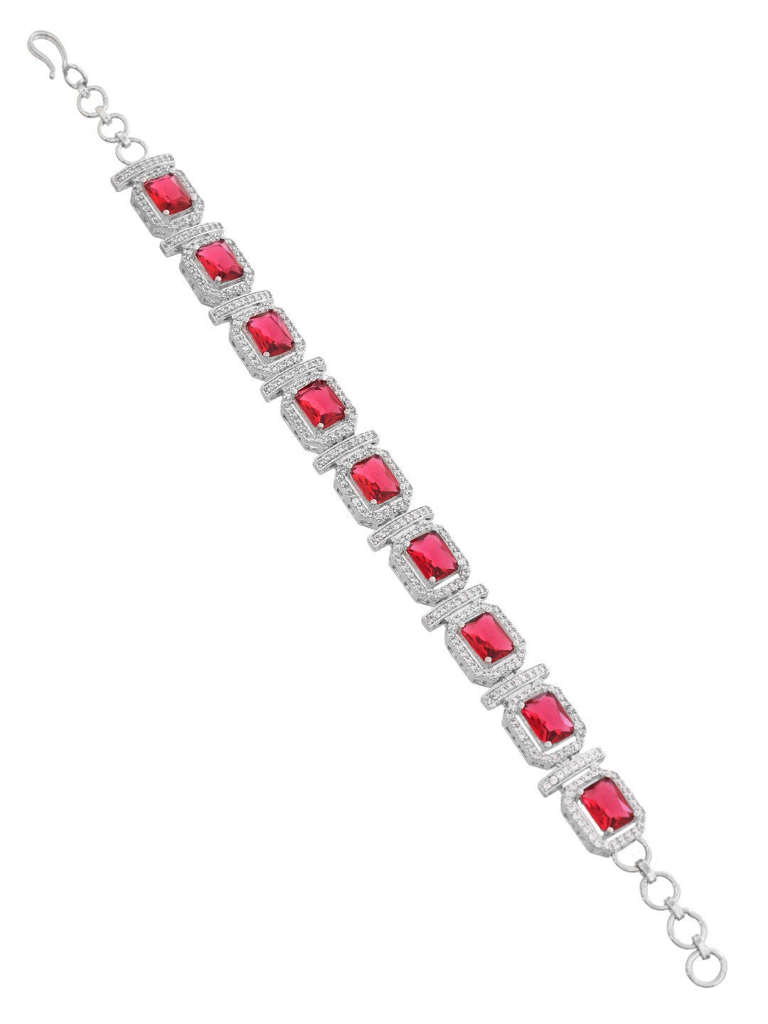 Red American diamond Charm Bracelets for Women