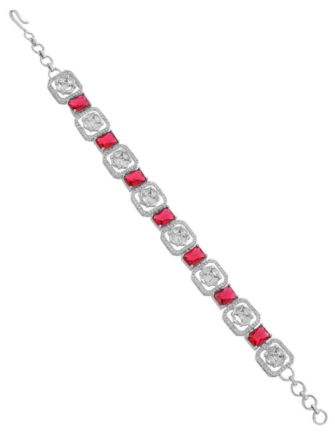 Red American diamond Charm Bracelets for Women