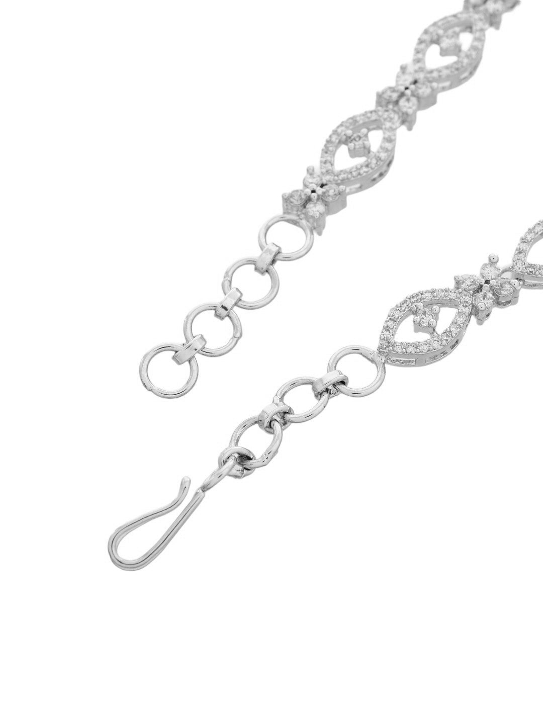 Silver-Plated American Diamond Bracelet for Girls and Women