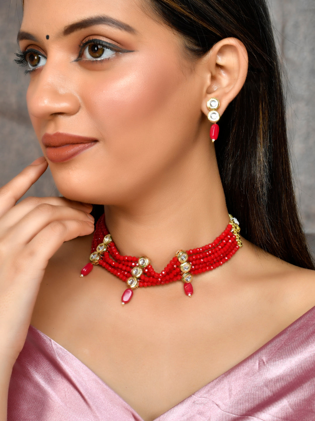 Kundan Layered Choker Jewellery Set