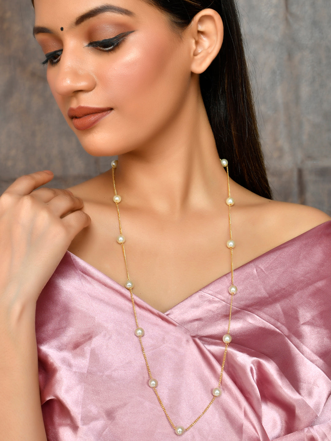 Female Chain Buy Pearl Gold-plated Chain - Necklaces for Women Online at Silvermerc ...