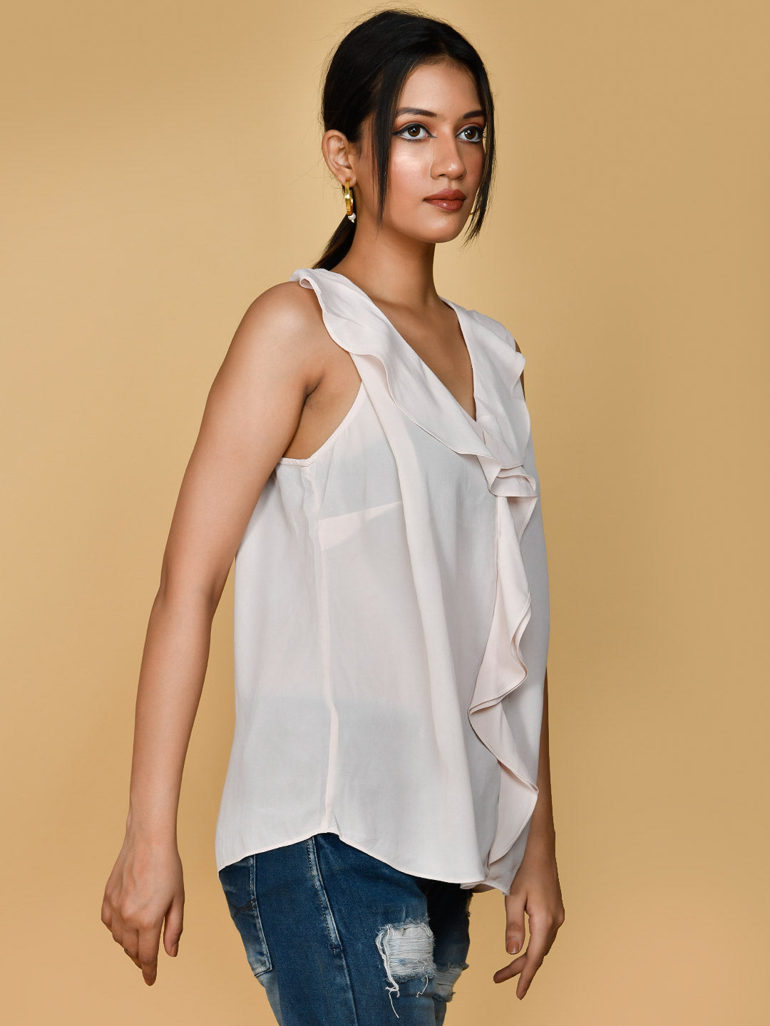 Pure Cotton White Shirt Style Formal Top