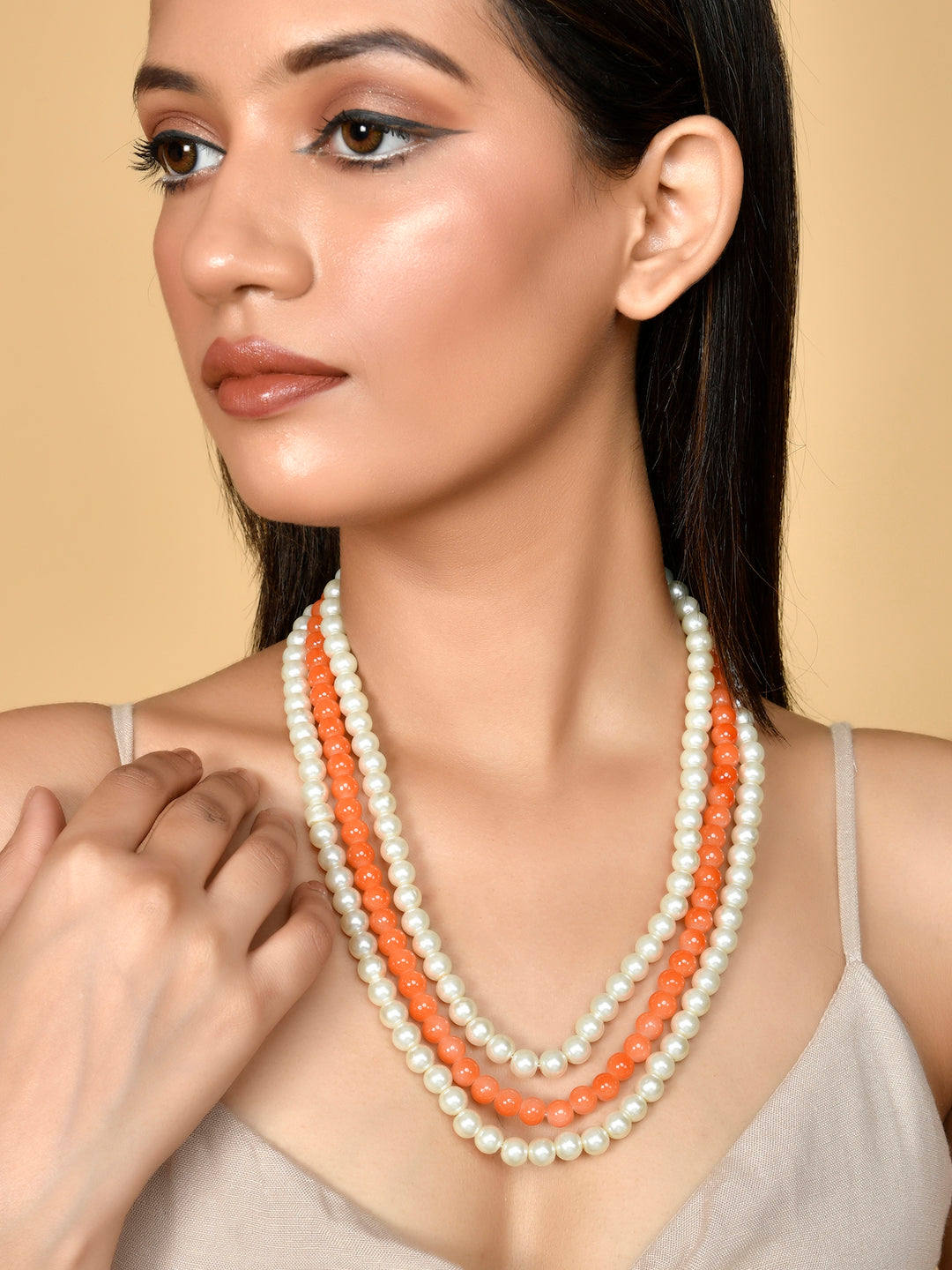 Gold-Plated Pearls Layered Necklace