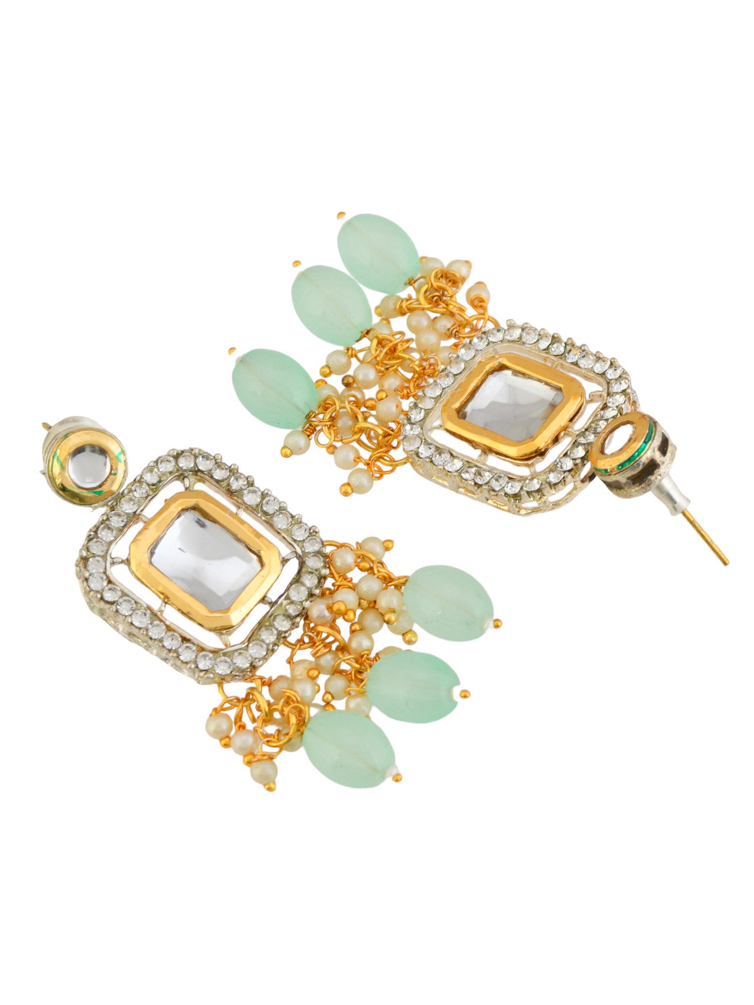 Gold-Plated & Green kunden Necklace and Earrings