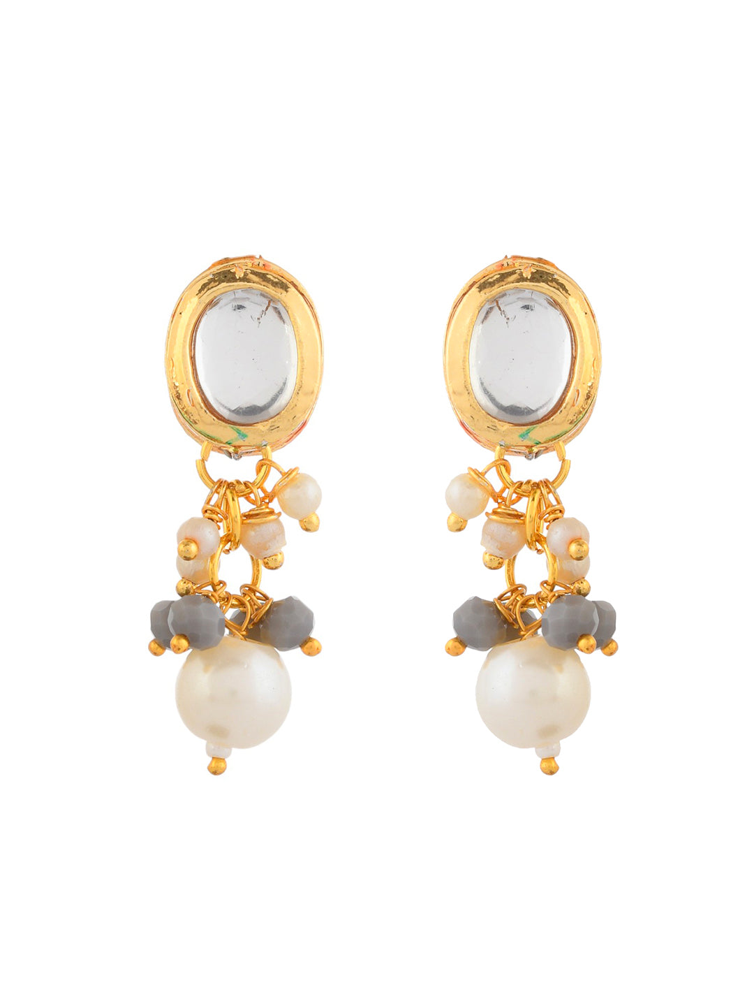 Pearl Kundan Necklace Set With Earrings For Women