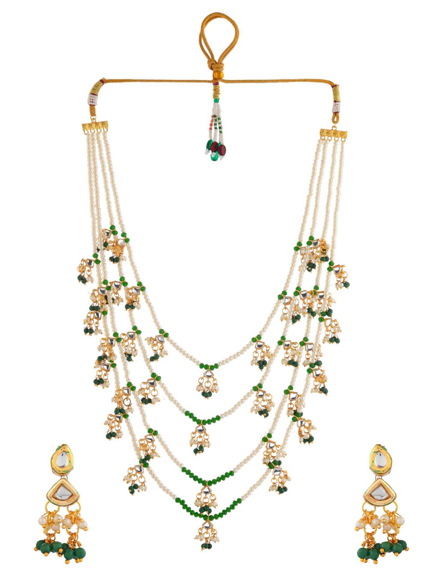 Pearl Kundan Layered Jewellery Set For Women