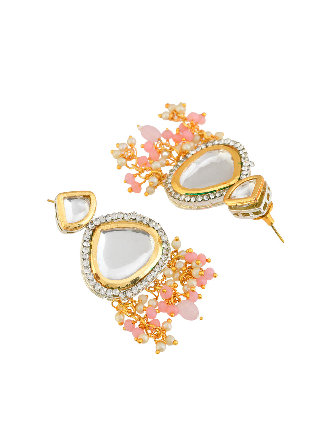 Gold-Plated kunden & White pearl Necklace and Earrings