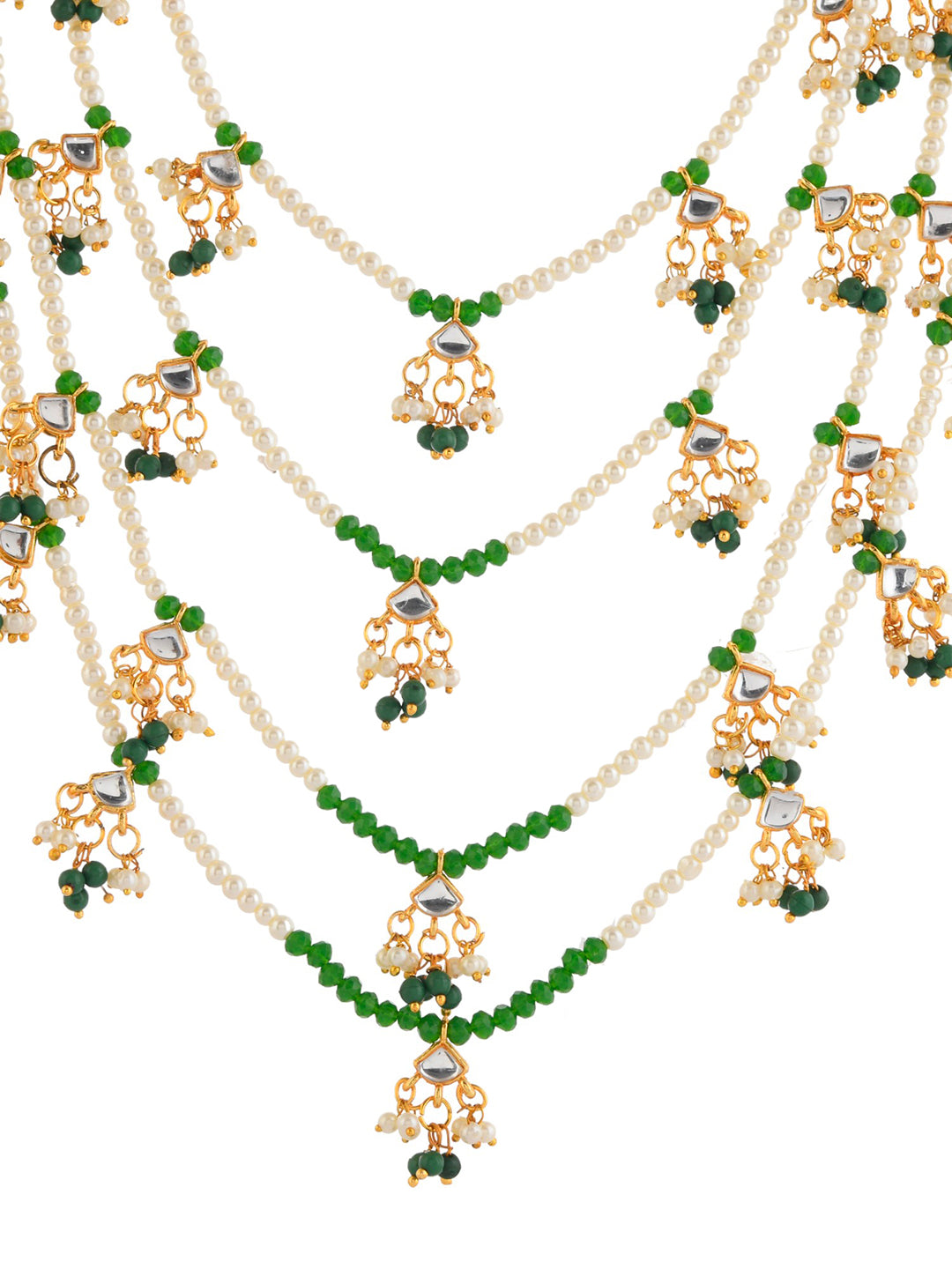 Pearl Kundan Layered Jewellery Set For Women