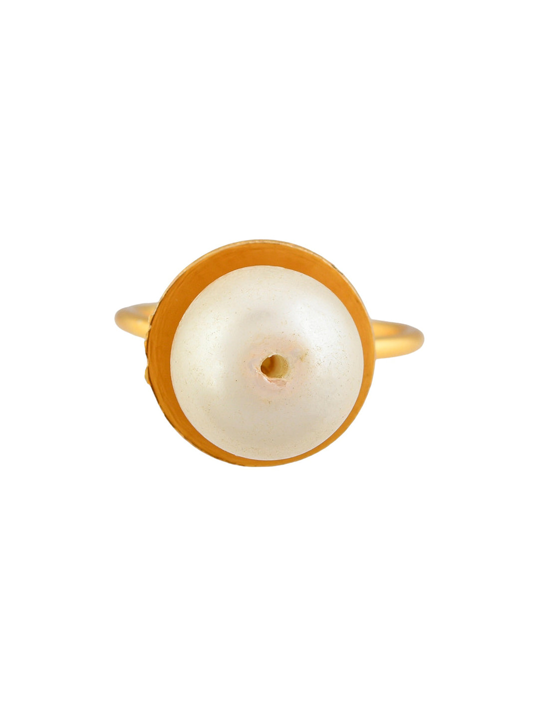 Gold-Plated Pearl-Studded Ring