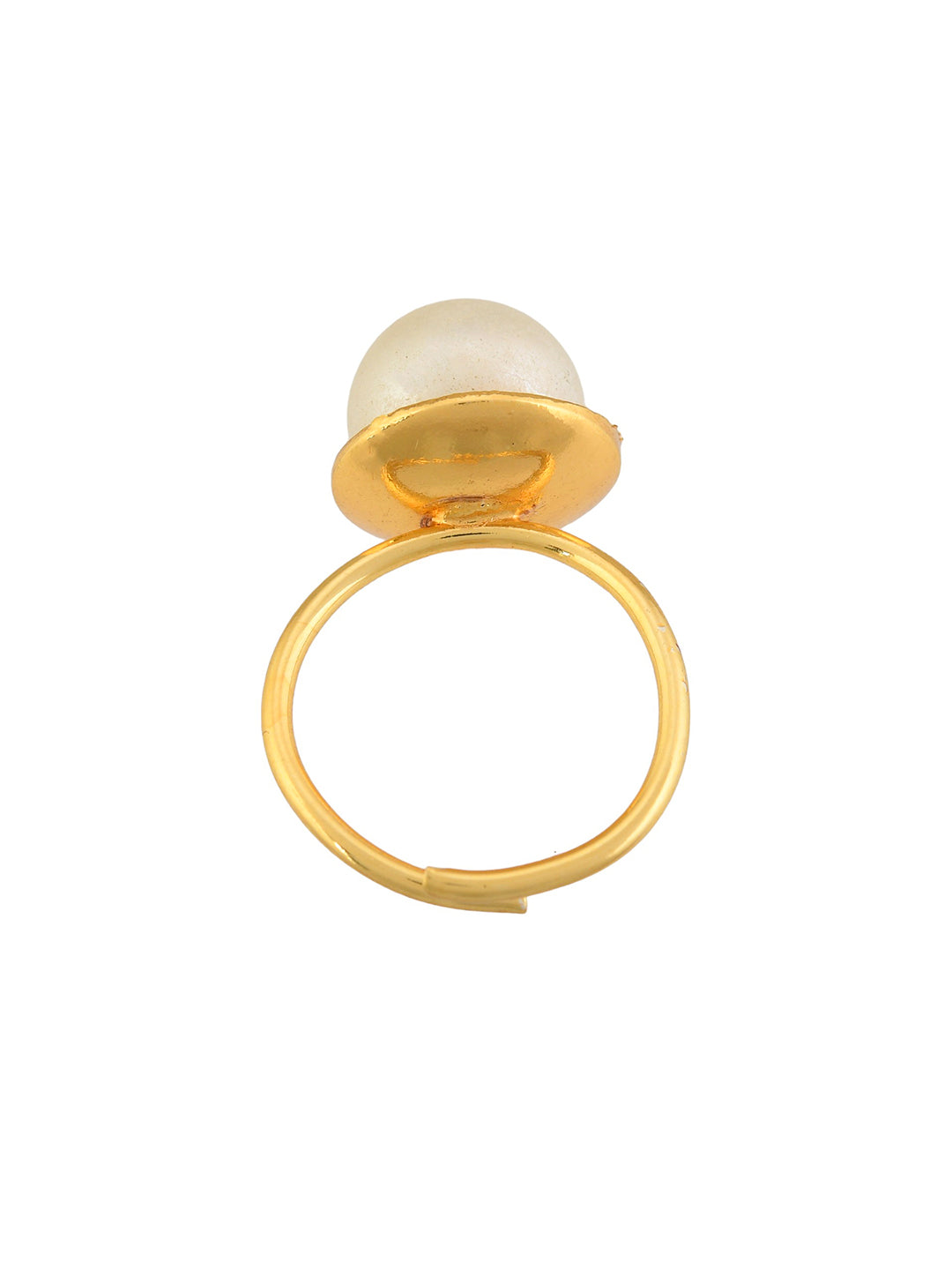 Gold-Plated Pearl-Studded Ring