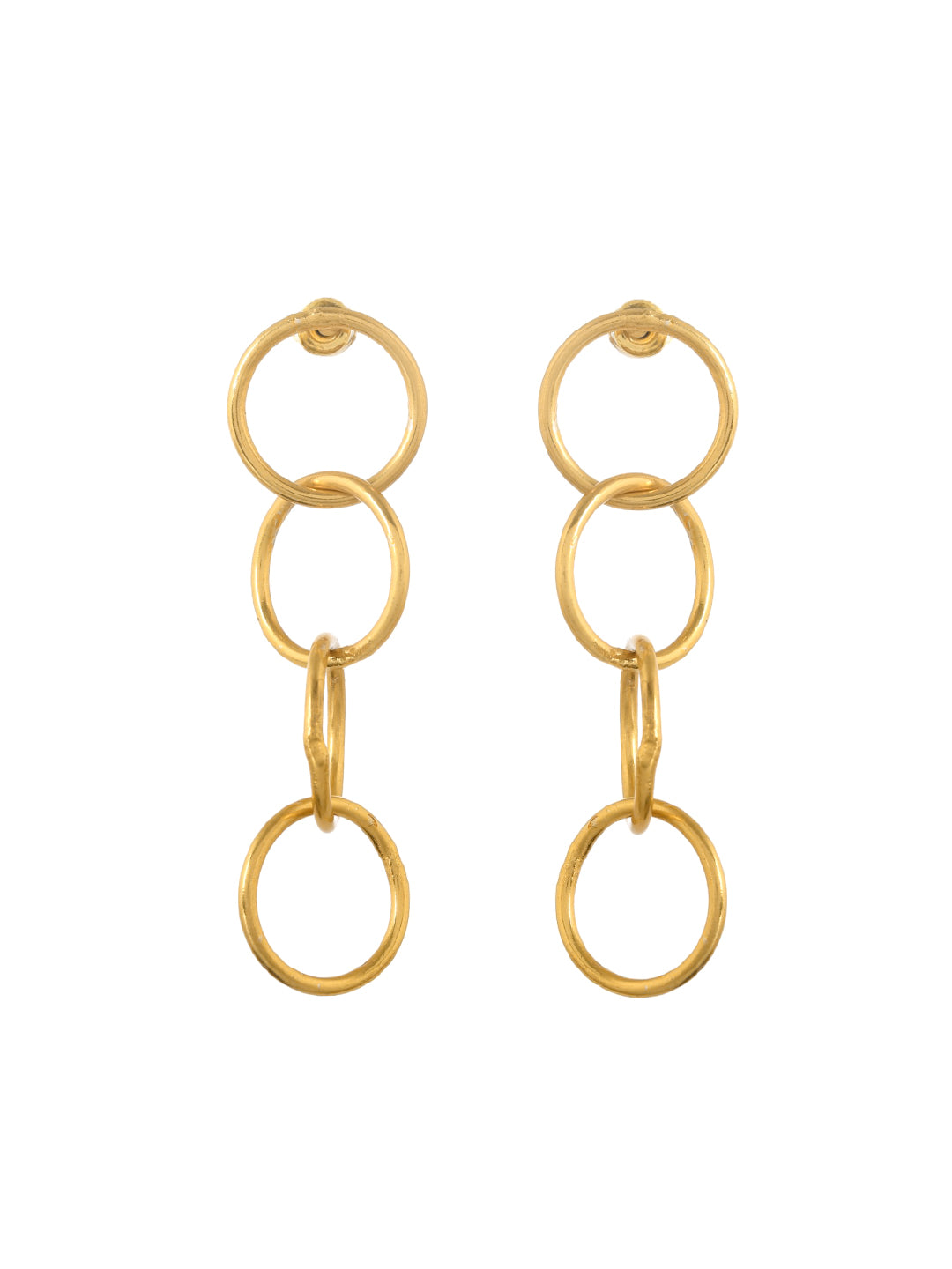 Trending Gold Tone  Long Circle Earrings