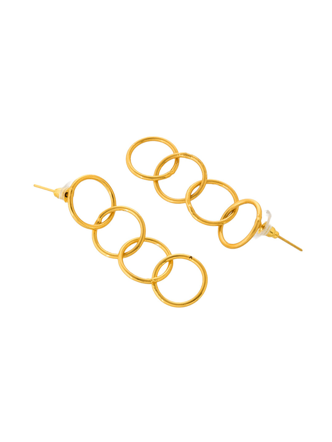 Trending Gold Tone  Long Circle Earrings