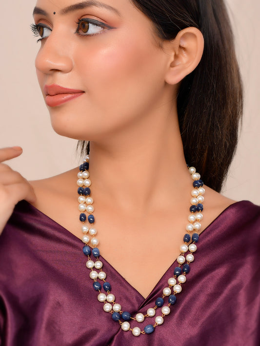 Pearl and Gemstone Necklace Set For Women & Girls