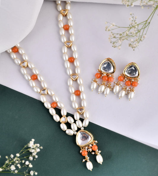 Gold Plated Pearl Kundan Long Jewellery Sets for Women Online