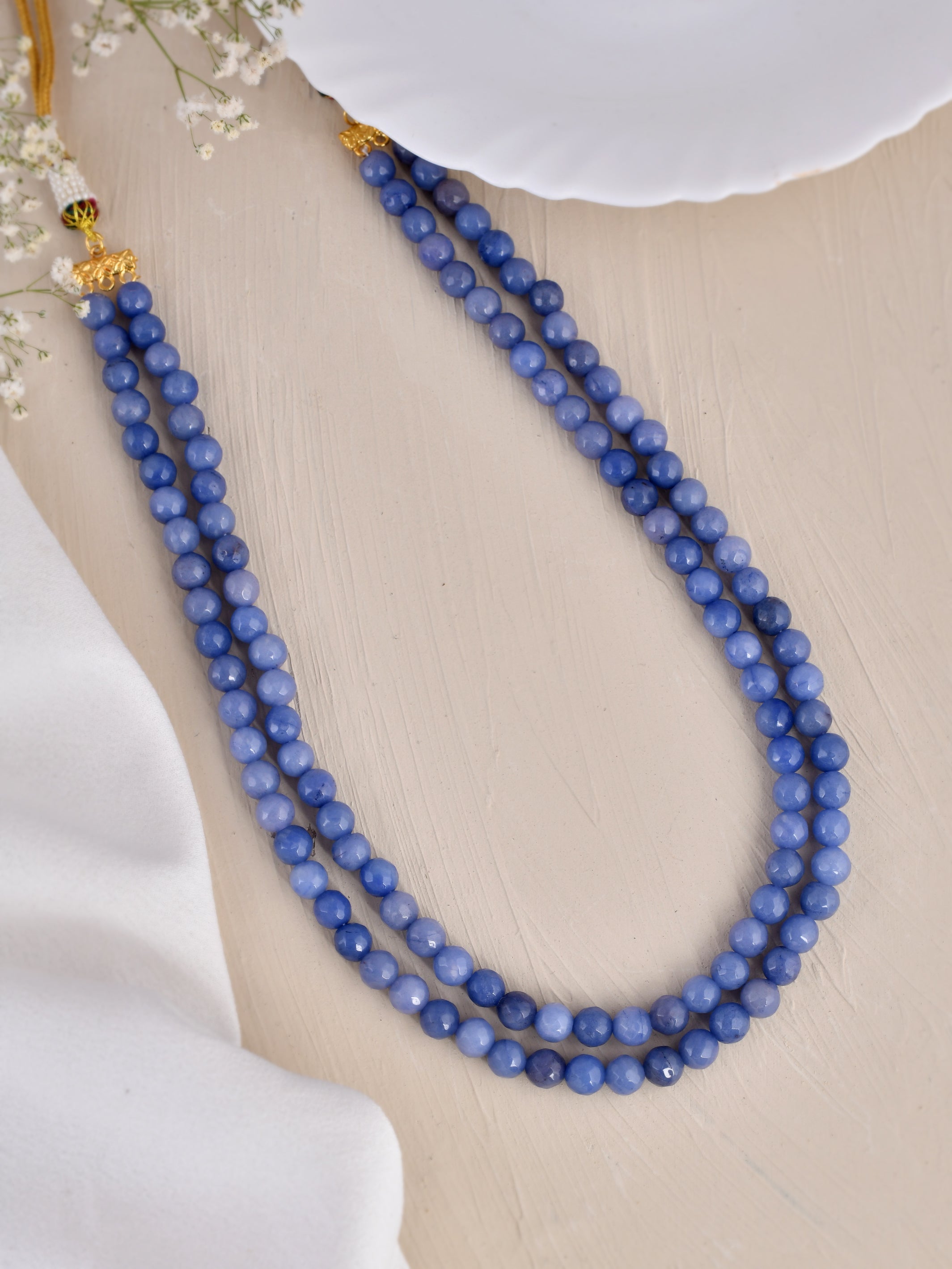 Zen Hand Knotted Beaded Gemstone Necklace · Mexicali Blues