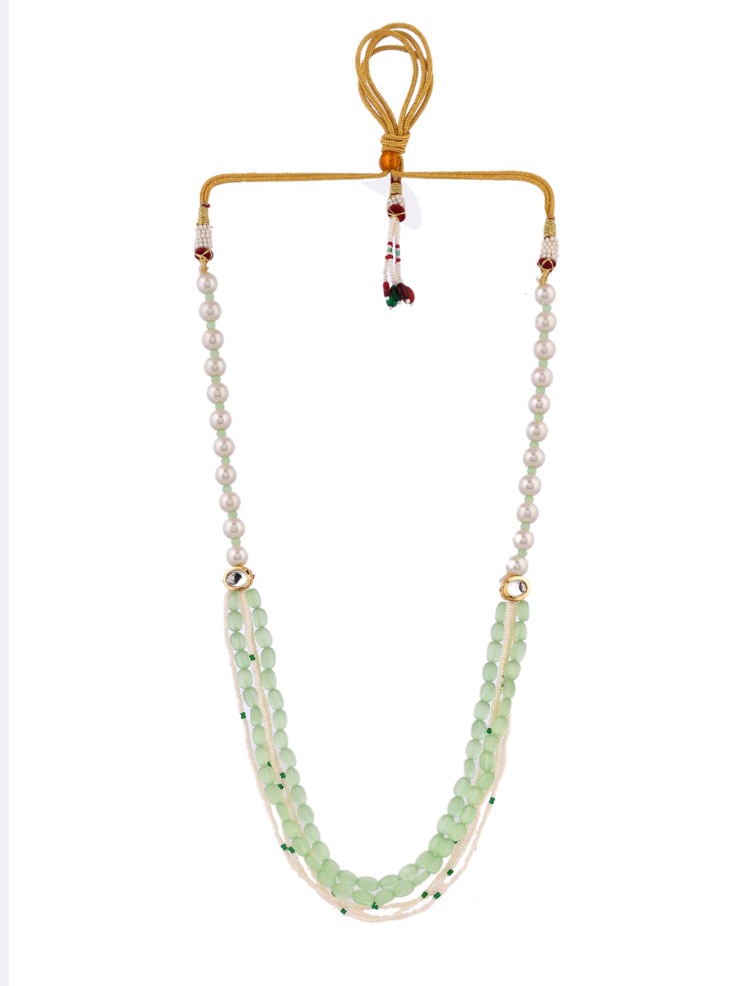 Pearl and Green Bead Necklace