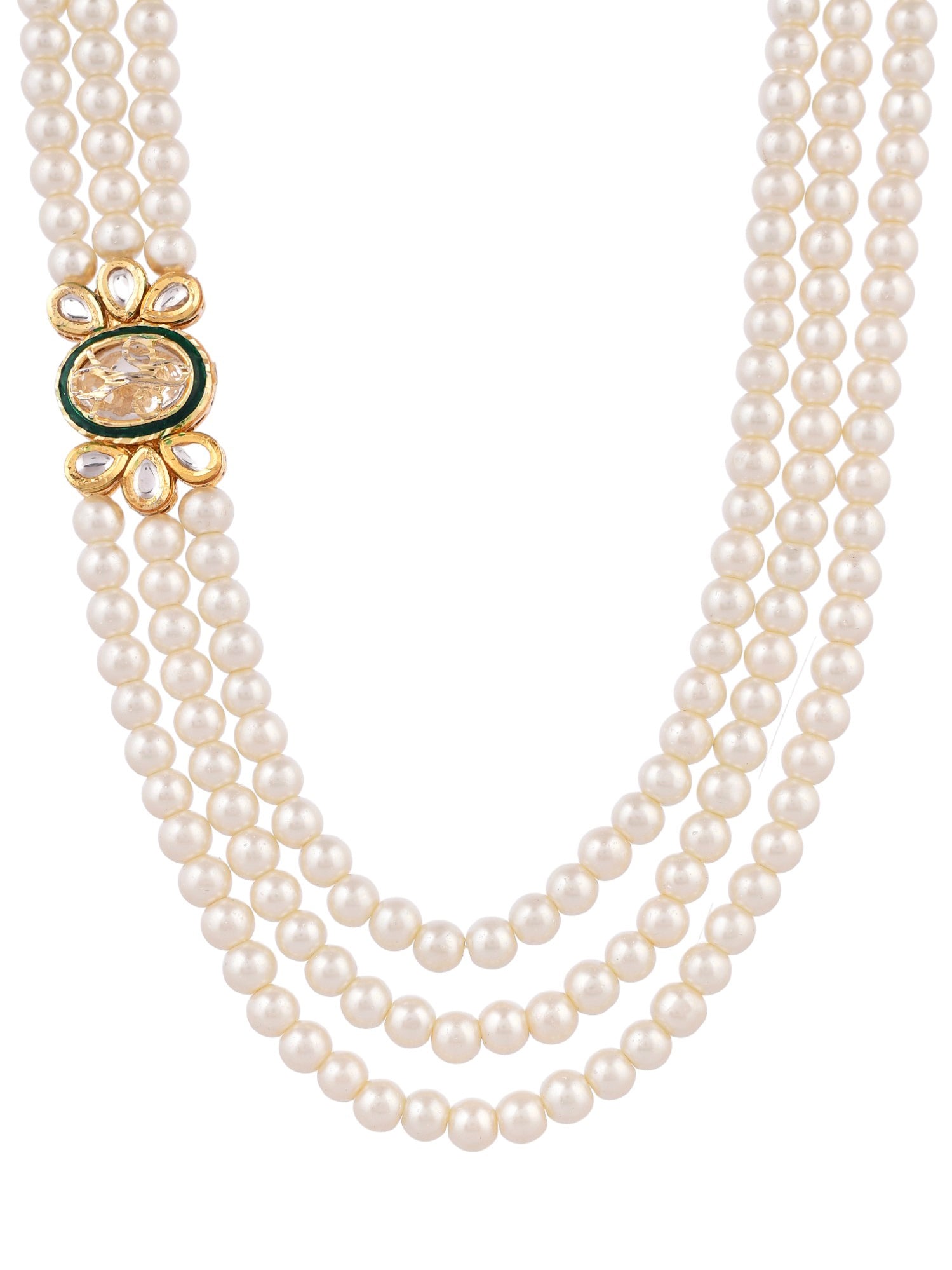Pearl Necklace with Gold Accents