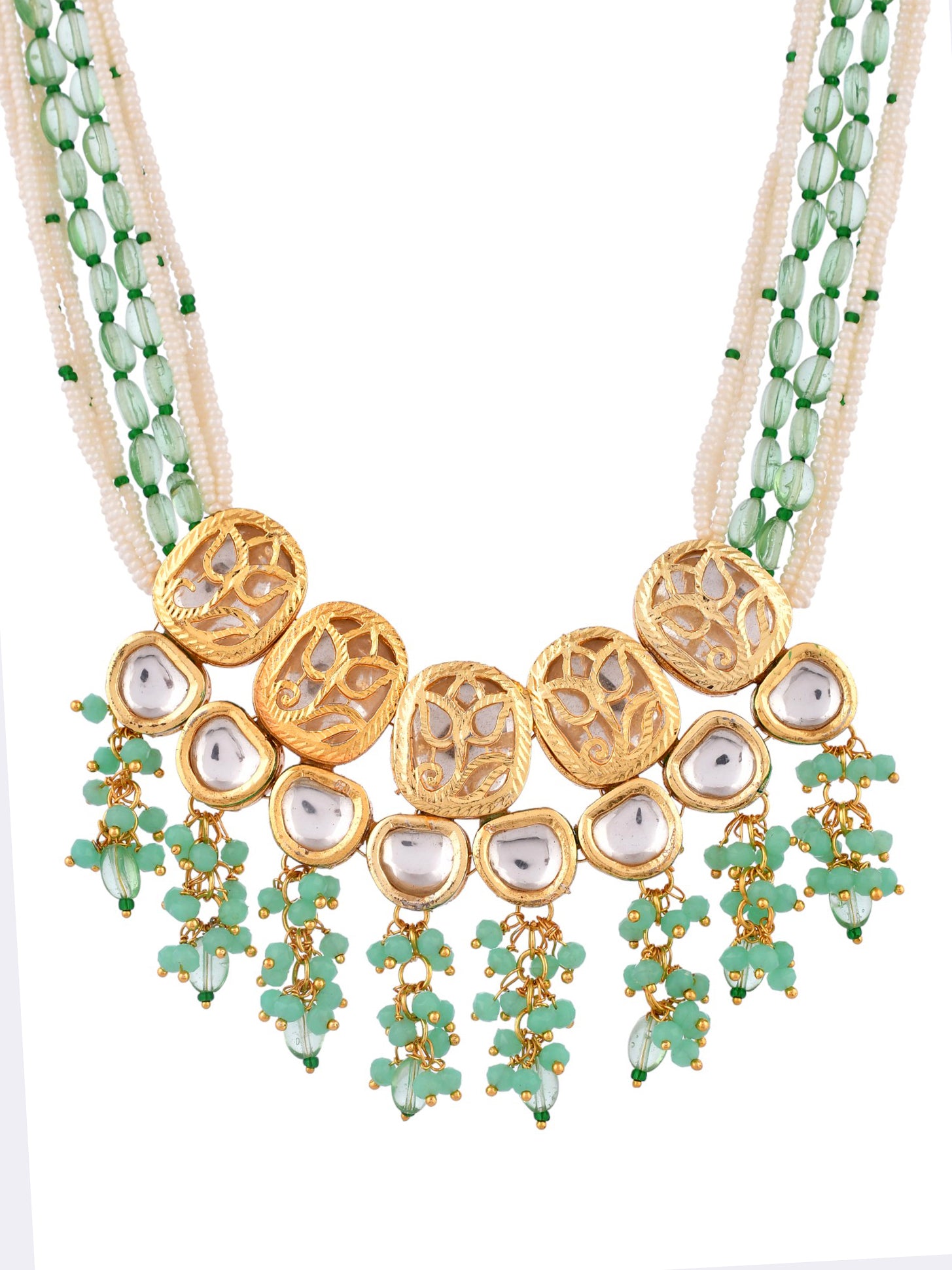 Stylish Pearl Kundan Choker Necklace Set