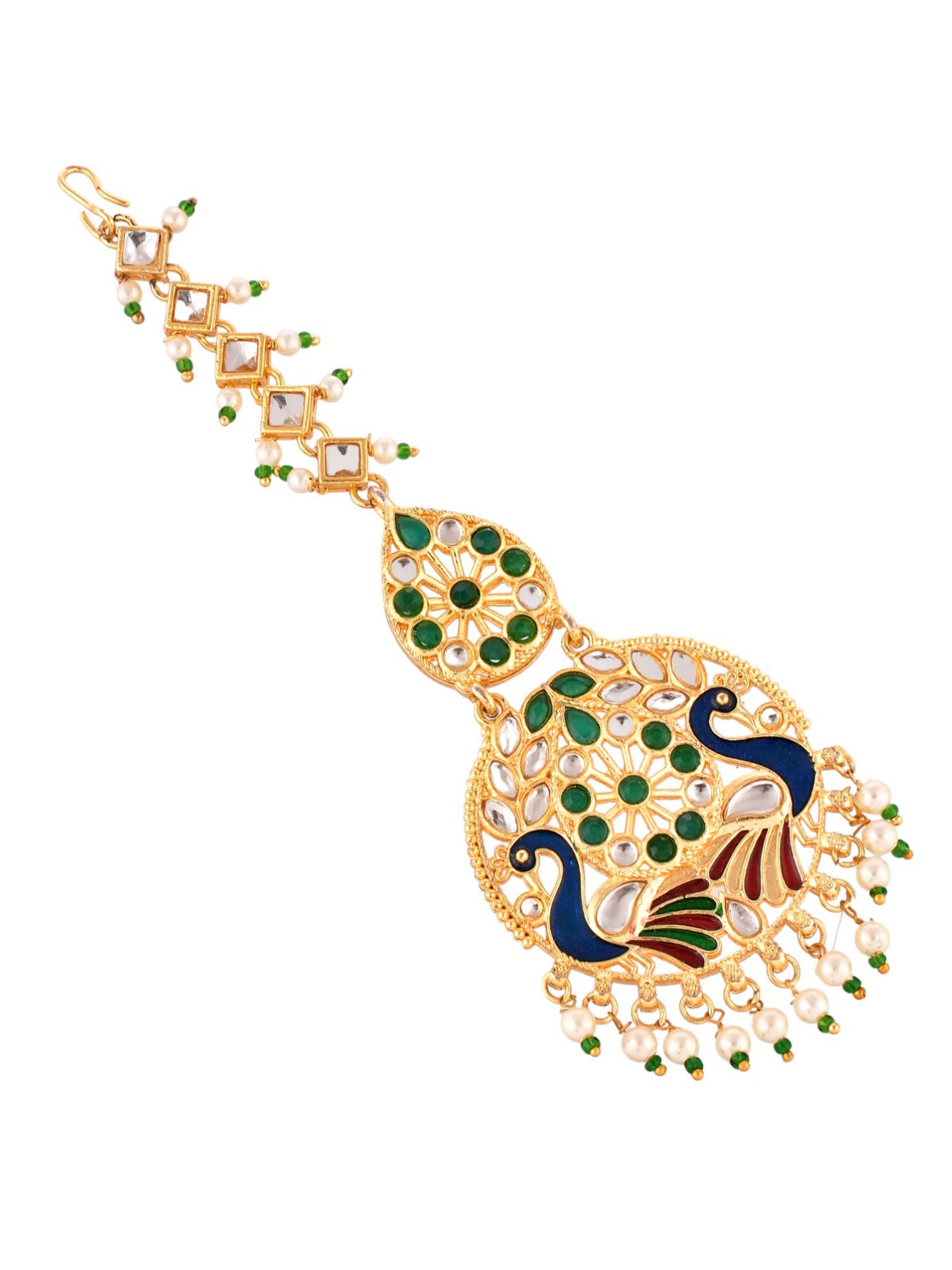 Gold-tone Peacock Design Maang Tikka for women/girls