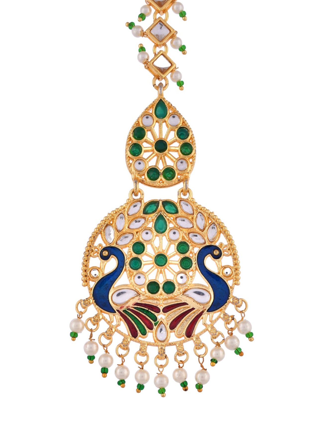 Gold-tone Peacock Design Maang Tikka for women/girls