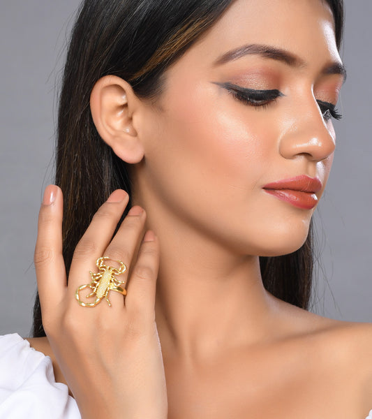 Gold Plated Scorpions Handcrafted Finger Ring
