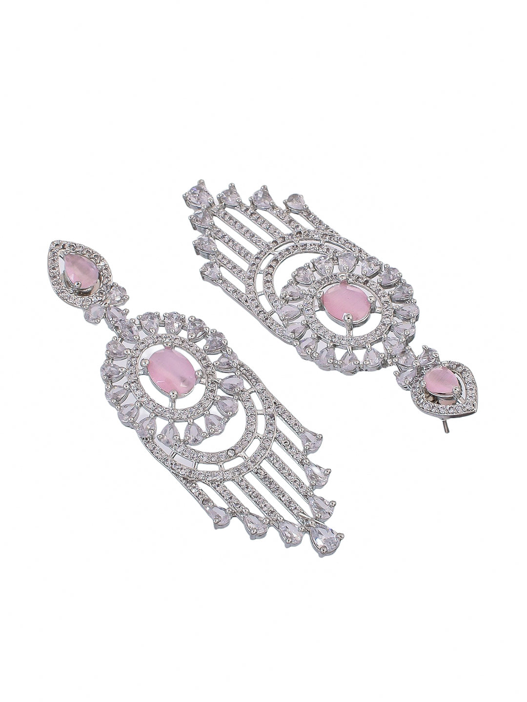 these Silver Plated American Diamond Classic dangler earrings. Made for women and girls, these earrings add a touch of sophistication and elegance to any look.