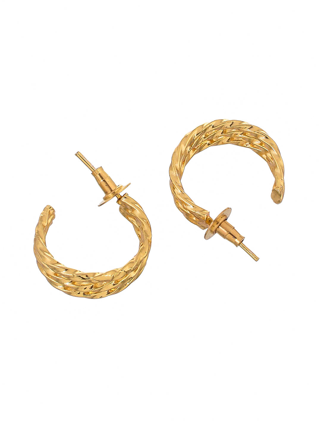 style with these stunning Gold Plated Women's Hoop Earrings. Made with expert craftsmanship and high-quality materials, these earrings will complement any outfit.