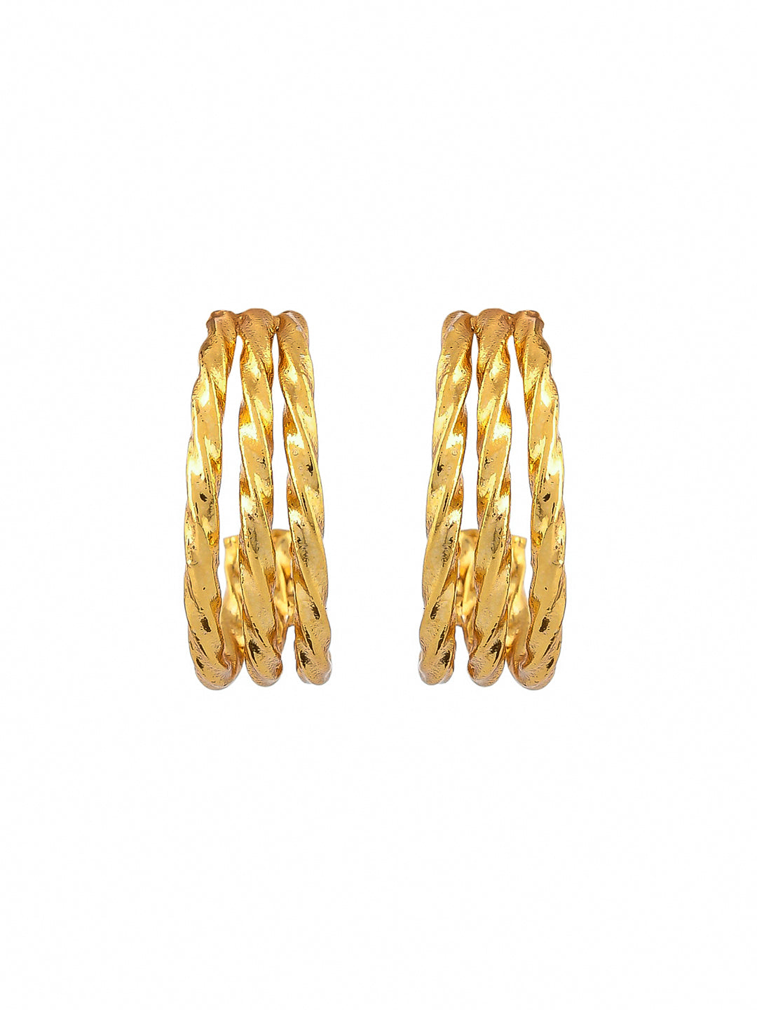 9ct Yellow Gold Silverfilled Link Hoop Earrings – Shiels Jewellers