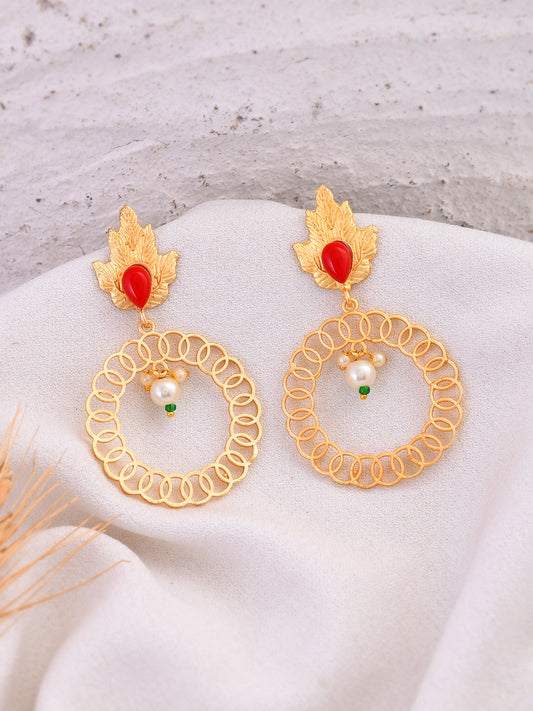 Gold Plated Drop Earring for Western Outfit Online