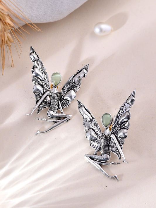 Silver plated simbrella earring