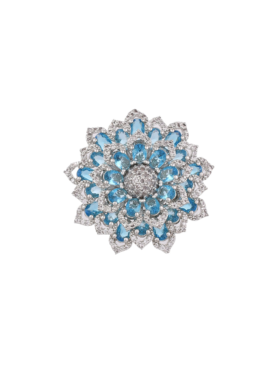 Ad daimond Blue Stone Finger Ring.