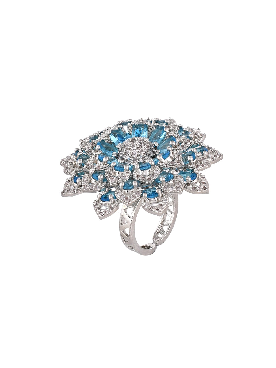 Ad daimond Blue Stone Finger Ring.