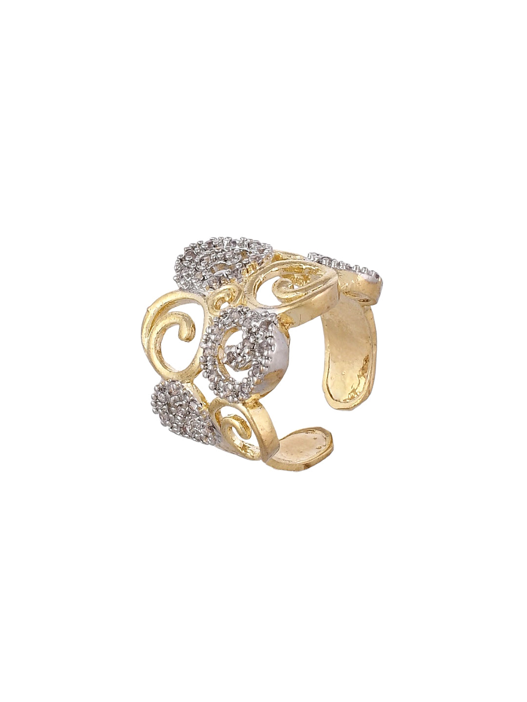 Gold Plated AD Finger Ring