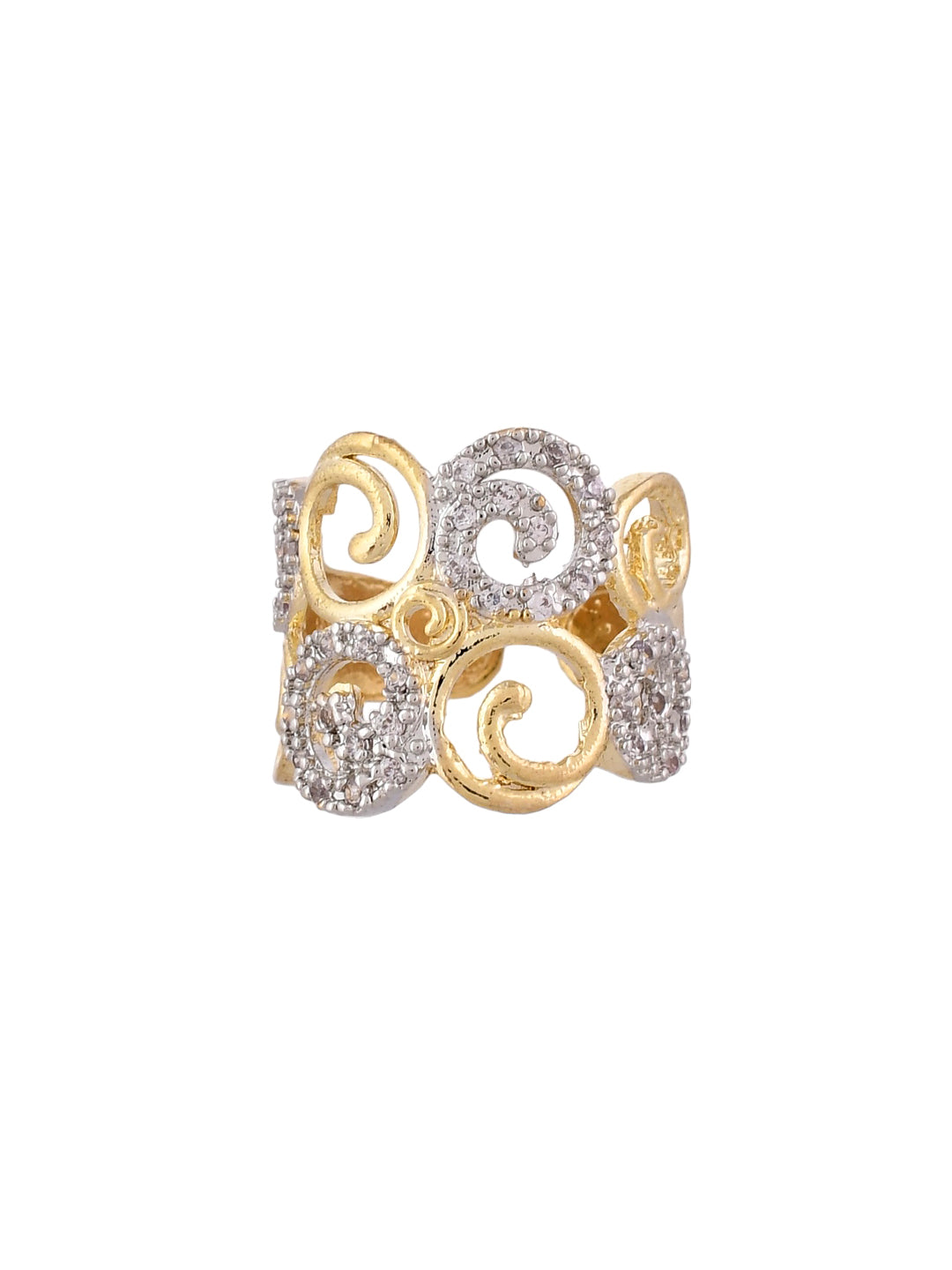 Gold Plated AD Finger Ring
