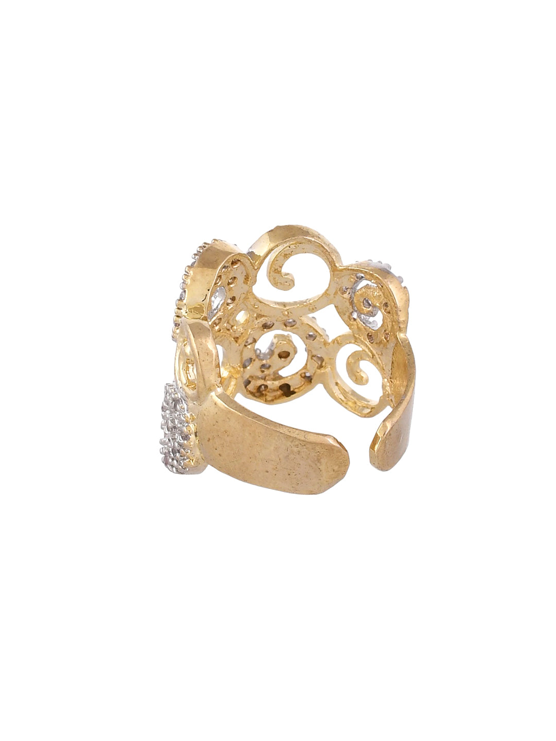 Gold Plated AD Finger Ring