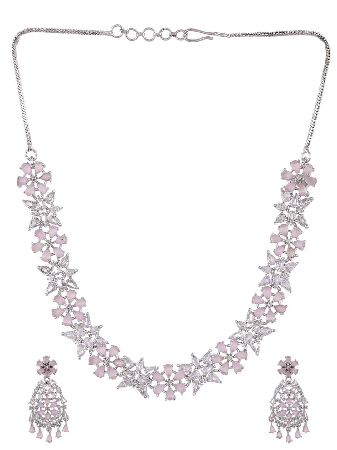 American Diamond Silver Plated Jewellery Set