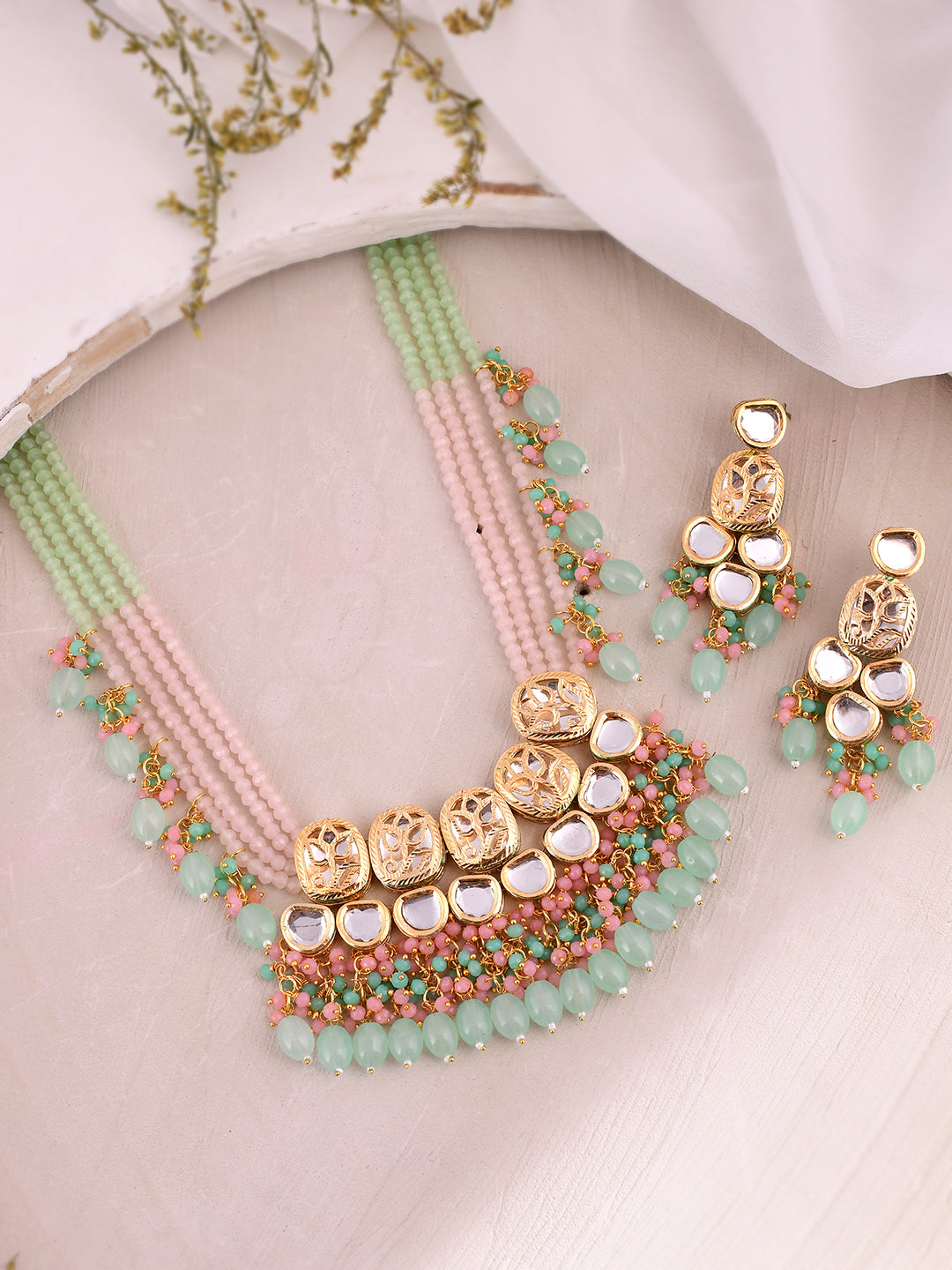 Buy Gold Plated Long Layered Kundan Jewellery Sets for Women