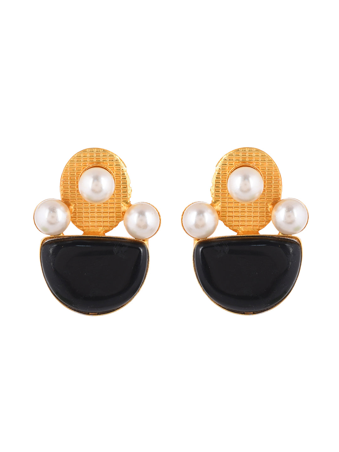 gold plated pearl stud earring